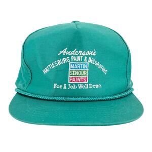 90s aqua trucker hat Andersons Hattiesburg Paint 1990s vintage